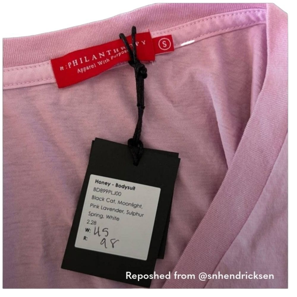 n:PHILANTHROPY Honey V-Neck Bodysuit in Pink Lavender, Size Small - Picture 5 of 8